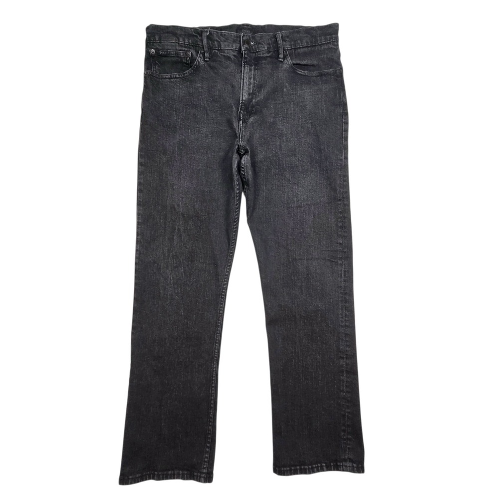 Polo Ralph Lauren Thompson Relaxed Jeans Men 36x32 Fits 36×30 Black Straight Leg